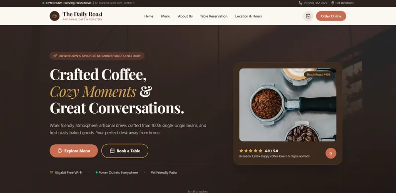 The Daily Roast Cafe Showcase